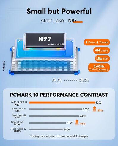 KAMRUI GK3Plus كمبيوتر صغير، وحدة المعالجة المركزية 12th Alder Lake N97 (تصل إلى 3.6 جيجا هرتز) كمبيوتر سطح مكتب صغير، 8 جيجا بايت DDR4 RAM 256 جيجا بايت M.2 SSD، Micro PC يدعم شاشة ثلاثية 4K، WiFi5، BT4.2، VESA، جيجابت إيثرنت لمكتب الأعمال in Kuwait