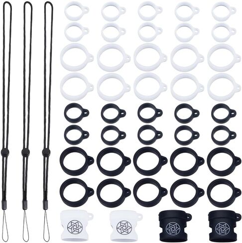 CRASPIRE 23Pcs Anti-Lost Lanyard Set 3pcs Lanyard Strap 5pcs Necklace Lanyards Pendant Holder 15pcs Silicone Rubber Rings Adjustable Fixing Rings Pen Protective Ring Replacement Multipurpose Keychain in Saudi Arabia