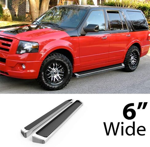 APS Black Running Boards Style Compatible with Ford Expedition 1997-2017 (Exclude EL Model) (Not Fit Funkmaster Flex Edition) (Nerf Bars Side Steps Side Bars) in Saudi Arabia
