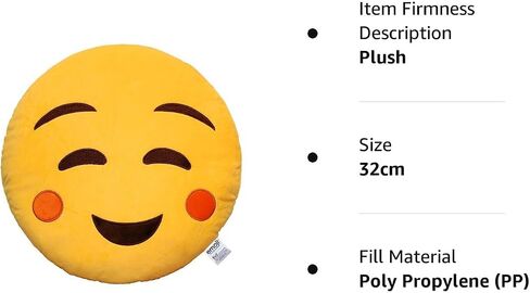وسادة EvZ Emoji Yes Emoticon وسادة ناعمة محشوة من القطيفة، معتمدة رسميًا، 32 سم أصفر in Kuwait