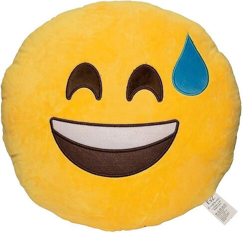 وسادة EvZ Emoji Yes Emoticon وسادة ناعمة محشوة من القطيفة، معتمدة رسميًا، 32 سم أصفر in Kuwait