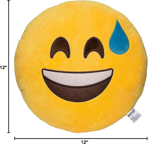 وسادة EvZ Emoji Yes Emoticon وسادة ناعمة محشوة من القطيفة، معتمدة رسميًا، 32 سم أصفر in Kuwait