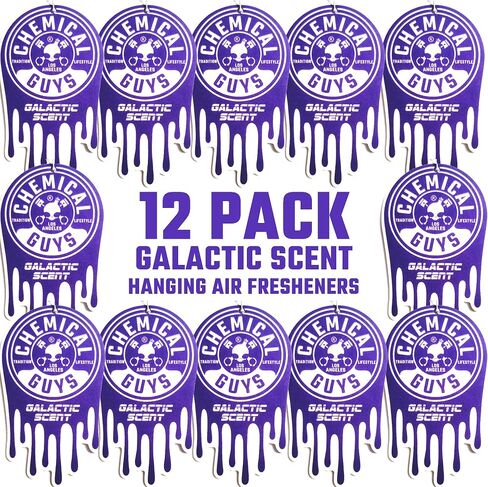Chemical Guys Hanging Air Freshener, Galactic Scent 12 Pack, Great for Cars, Trucks, SUVs, RVs, Home, Garage, Workspace, Dorm Room & More (4 x 3 Packs) - AIR42304 in Saudi Arabia