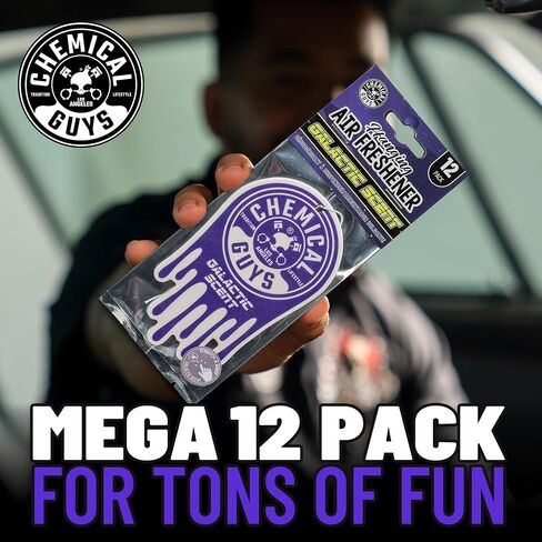 Chemical Guys Hanging Air Freshener, Galactic Scent 12 Pack, Great for Cars, Trucks, SUVs, RVs, Home, Garage, Workspace, Dorm Room & More (4 x 3 Packs) - AIR42304 in Saudi Arabia