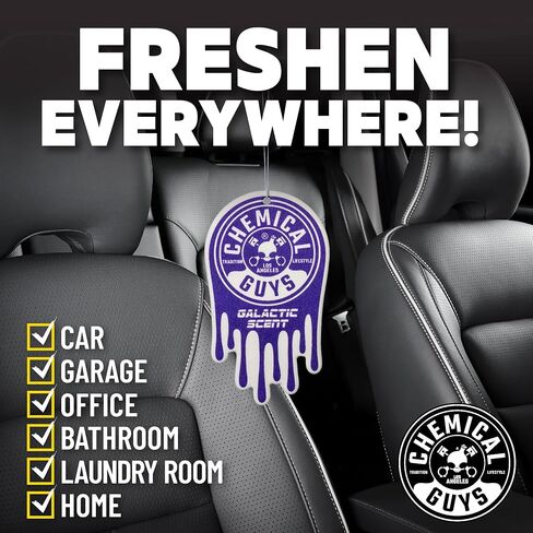 Chemical Guys Hanging Air Freshener, Galactic Scent 12 Pack, Great for Cars, Trucks, SUVs, RVs, Home, Garage, Workspace, Dorm Room & More (4 x 3 Packs) - AIR42304 in Saudi Arabia