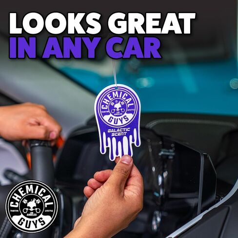 Chemical Guys Hanging Air Freshener, Galactic Scent 12 Pack, Great for Cars, Trucks, SUVs, RVs, Home, Garage, Workspace, Dorm Room & More (4 x 3 Packs) - AIR42304 in Saudi Arabia