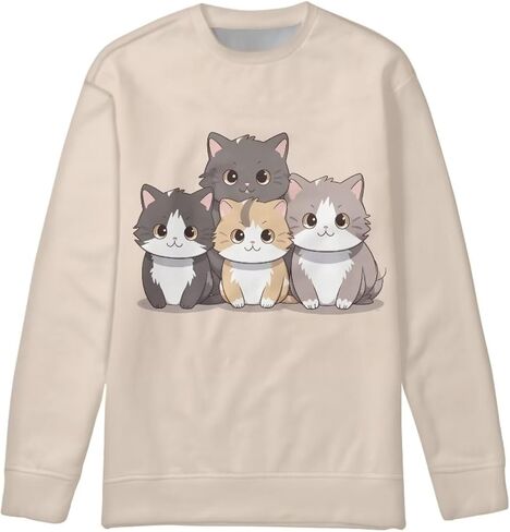 سويت شيرت Upetstory للأطفال الصغار والبنات والأولاد بلوفر بأكمام طويلة مقاس S-XL in Kuwait