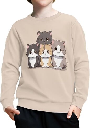 سويت شيرت Upetstory للأطفال الصغار والبنات والأولاد بلوفر بأكمام طويلة مقاس S-XL in Kuwait