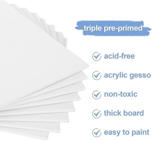 48 PCS 5x7 Inch Small Painting Canvas Panels, Square Canvas Boards for Painting, White Blank Painting Canvas for Oil, Acrylic & Watercolor Paint in Saudi Arabia