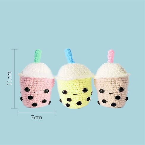 مجموعة MENGSOOD الكروشيه للمبتدئين، مجموعة أدوات الكروشيه للمبتدئين، مجموعة أدوات الحياكة للأطفال البالغين مع دروس فيديو خطوة بخطوة وخيوط وخطاف وإكسسوارات (3 قطع شاي حليب اللؤلؤ) in Kuwait