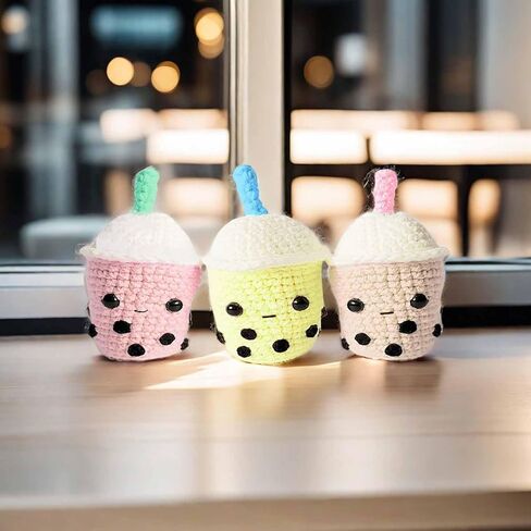 مجموعة MENGSOOD الكروشيه للمبتدئين، مجموعة أدوات الكروشيه للمبتدئين، مجموعة أدوات الحياكة للأطفال البالغين مع دروس فيديو خطوة بخطوة وخيوط وخطاف وإكسسوارات (3 قطع شاي حليب اللؤلؤ) in Kuwait