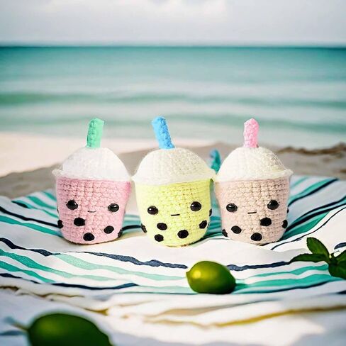 مجموعة MENGSOOD الكروشيه للمبتدئين، مجموعة أدوات الكروشيه للمبتدئين، مجموعة أدوات الحياكة للأطفال البالغين مع دروس فيديو خطوة بخطوة وخيوط وخطاف وإكسسوارات (3 قطع شاي حليب اللؤلؤ) in Kuwait