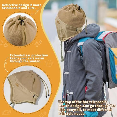 Sukeen Kids Winter Beanie Hat for Girls Boys Antistatic Kids Warm Earflap Hat Polar Fleece Peruvian Hat for Cold Weather in Saudi Arabia