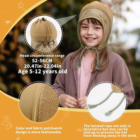 Sukeen Kids Winter Beanie Hat for Girls Boys Antistatic Kids Warm Earflap Hat Polar Fleece Peruvian Hat for Cold Weather in Saudi Arabia