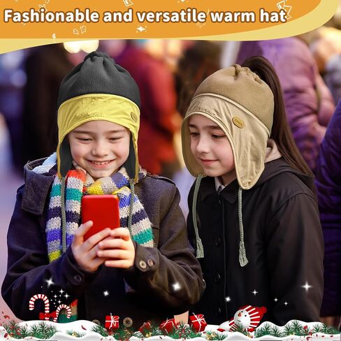 Sukeen Kids Winter Beanie Hat for Girls Boys Antistatic Kids Warm Earflap Hat Polar Fleece Peruvian Hat for Cold Weather in Saudi Arabia
