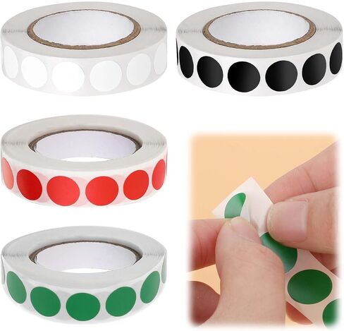 4000 Pcs 0.5" Color Coding Label Colorful Coding Label Sticker Colored Dot Stickers Waterproof Round Stickers for Office Shop Home Classroom Marking(4 Rolls, 1/2 Inches) in Saudi Arabia