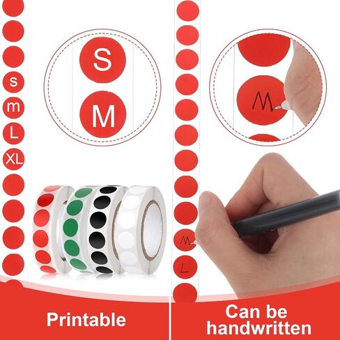 4000 Pcs 0.5" Color Coding Label Colorful Coding Label Sticker Colored Dot Stickers Waterproof Round Stickers for Office Shop Home Classroom Marking(4 Rolls, 1/2 Inches) in Saudi Arabia