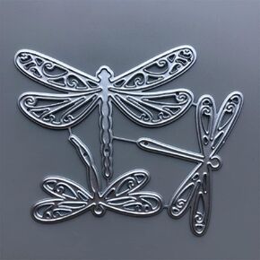 2024 New Silvery Dragonfly Metal Cutting Dies for Card Making Embossing Paper Photo Album Stamps Crafts Templates Mould Stencils Silver Die-Cutting and Embossing, Scrapbooking Die-Cuts