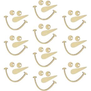 10 Piece Wooden Snowman Face Blank Craft Kit, Christmas Wooden Space Decorations, Reusable DIY Snowman Crafts for Christmas Home, Wall Decorations, Party Supplies