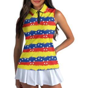 Women's Golf Shirt Short Sleeve Tennis Shirt Quarter Zip Golf Pullover Golf Polo Shirts Argyle Summer Dry Fit Tops UPF50+