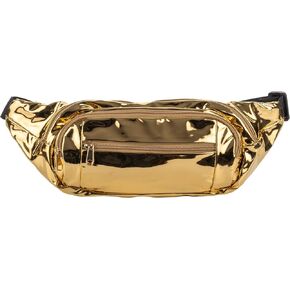 Gary Majdell Sport Metallic Fanny Pack with Adjustable Strap - Fashionable and Functional for Festivals, Travel, and Everyday Use, Gold