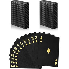 4 Decks Waterproof Playing Cards Plastic Poker Cards, Foil Poker Cards Novelty Poker Cards Waterproof Deck of Cards Tricks Tool Playing Card for Men Adults Family Game Party Birthday Party