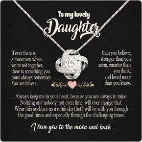 To My Daughter Necklace From Dad, Mother Daughter Necklace From Mom With Heartfelt Message, Mother To Daughter Gifts From Mom, Happy Birthday Daughter Gifts From Dad, Birthday Gifts For Daughter Adult
