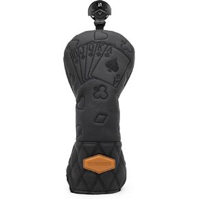 Golf Club Covers Poker Golf Head Covers Driver Covers Fariway Wood Headcover Hybrid Covers Leather Golf Headcover with Number Tag for All Brand