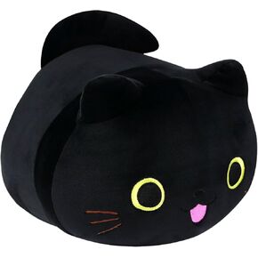 Pineapple Black Cat Plush Toy, Cute Cat Stuffed Animal Pillow, Soft Cat Plushie Kitten Squishy Stuffy - 10 Inch