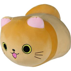 Pineapple Black Cat Plush Toy, Cute Cat Stuffed Animal Pillow, Soft Cat Plushie Kitten Squishy Stuffy - 10 Inch