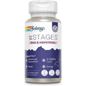 Solaray Perimenopause her Life Stages - Perimenopause Supplements Women - Hot Flashes, Menopause Support - Saffron and Chasteberry - Made Without Hormones - 60-Day Guarantee - 30 Servings, 60 VegCaps