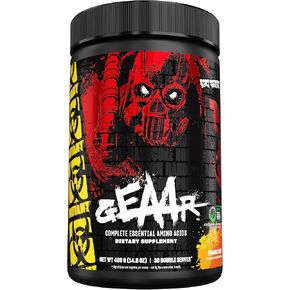 Mutant GEAAR - 9.4g of EAA Powder + Arginine, 7g BCAAs, 4g Leucine, Electrolytes, Coconut Water, No Artificial Colors or Flavors, Delicious Taste - 30 Servings - Orange Rush - 400g