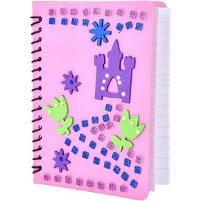 Jewelkeeper DIY Journal Kit - Diary Gifts for Teenage Girls - Journal for Girls Ages 8-12 - Journaling Kit - Spiral Journal, Stickers, Glue, and Gemstones - Set of 4-6.1 x 4.7 inch