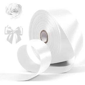 DUOTAN Red Satin Ribbon 1-1/2 Inch Wide×50 Yards, Solid Polyester Fabric Ribbon Roll, Perfect for Gift Wrapping, Bow Making, Floral Bouquets, Crafts, Wedding Party Home Decoration