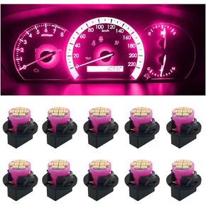 10PCS T10 194 168 Car Dash Instrument LED Light Bulbs with Twist Lock Socket, Bright Panel Gauge Cluster Dashboard Light Bulbs, Car Interior Replacement Bulbs for Map Dome Lights (Pink&Purple) in Kuwait
