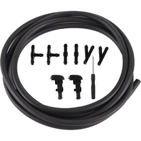 Windshield Washer Nozzles Kit Compatible with Ford F150 2004-2013 Front Windshield Spray Nozzles Wiper Spray Washer Jet and Hose repair kit with Connector Replaces # 3W7Z17603AA