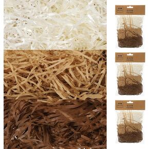 MECCANIXITY Easter Grass Basket Filler Grass 3 Color -(Black,White,Gray) Raffia Recyclable Paper Shred Filler for Gift Packaging, Easter Basket Filling, and Party Decoration- 5 Pack