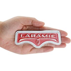 EmbRoom Laramie Emblem, 3D LARAMIE Badge Nameplate Tailgate Sticker Decal Replacement for Ram 1500 2500 3500 (Chrome)