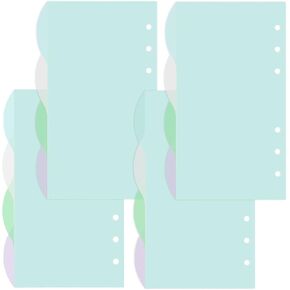DY.2ten (4 Sets) A6 Translucent Dividers 4-Tab Sturdy Plastic Planner Dividers Page Protectors for 6-Ring Binders, Agenda, Notebooks Inserts