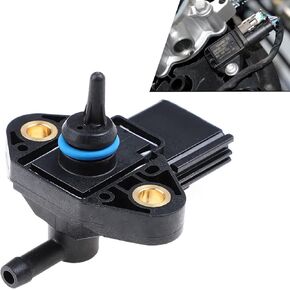 1 PC Automotive Fuel Injection Pressure Sensor, 2.36" x 2.2" Waterproof Metal Vehicle Air Intake Pressure Sensor, Replacement OEM #3F2E-9G756-AA 0261230093 3F2Z9G756AC Parts, for Ford (Black)