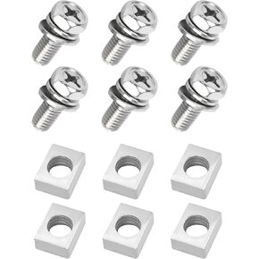 RACOONA 12 PCS Bolts and Nuts Kit,Stainless Steel Battery Bolts and Nuts,M6x16mm Motorcycle Battery Terminal Bolts Screws,Car Accessories Motorcycle Battery Screw and Nut for ATV Bike Scooter