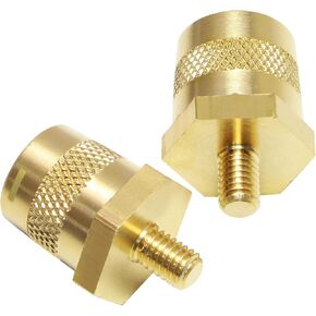 Luomorgo 1 Pair M6 Thread Male Battery Terminal Connector, Brass Auto Battery Post Adapters (+/-) for M6 Battery Posts Extension