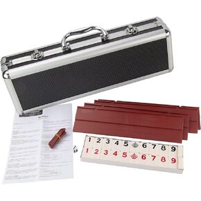 Smilejoy Rummy Large Numbers Edition,Original Rummy Tile Game,Rummy Cube Game with Carton, Rummy Royal Board Game Rummy Tiles in Iron Box 106, Tiles
