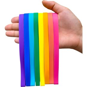 Silicone Rubber Bands 8 Pieces Assorted Colored Wrapping Bands Antioxidant Long-term Use