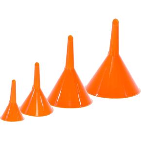 Majic 4-Pieces 4-Sizes Plastic Funnel Set for Car Oil, Gas and Fluids