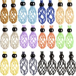 24pcs Adjustable Empty Necklace Holder Crystal Stone Necklace Pendant Necklace Cord Hand Woven Necklace Ropes for Jewelry Making
