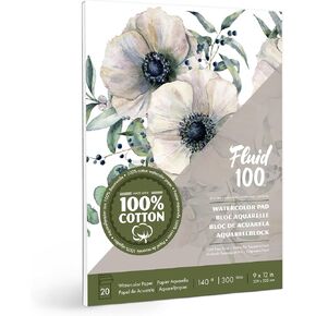 Fluid 100™ Cold Press Paper Pad 9x12, 20 Sheets