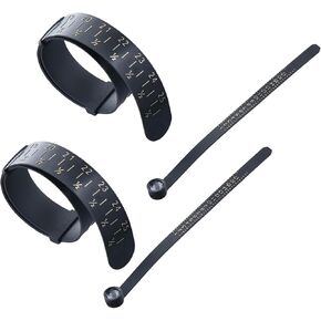 HomeSoGood 2 in 1 4Pcs Ring & Bracelet Sizer Measuring Tool Kits,Black 15-25 Bracelet Sizer,1-17 US Ring Sizer Measurement Tool Set for Finger and Wrist Jewelry Sizing Supplies