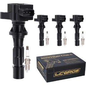 LCWRGS Set of 4 Ignition Coil Pack and Iridium Spark Plugs Fits for 2006 2007 2008 2009 2010 2011 2012 2013 Mazda 3 Mazda CX-7 CX7 Mazda MX-5 Miata 2.0 2.3 2.5 l4 Replaces UF540