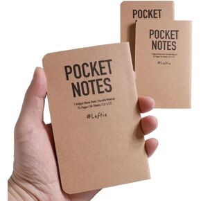 Urby Left Handed Notebooks Field Pocket Note Size, 5.5'' X 3.5'', The Lefty Stuff Series, 80GSM w. Paperback Cover, 72 Pages. 3pk of college ruled Pocket Book